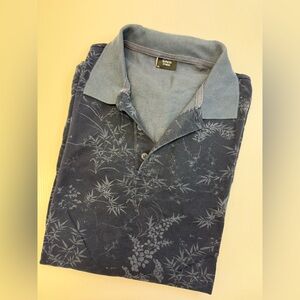 Indigo Men's Navy Botanical Polo